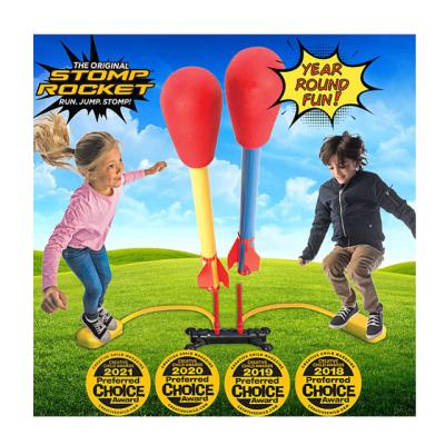 China Kid's Toy Gifts Amazon Hot Children's Outdoor Game Foam Flight Launcher Stomp Foot Compressor Pedal Artillery Rocket Launcher Toys For Kids Game for sale