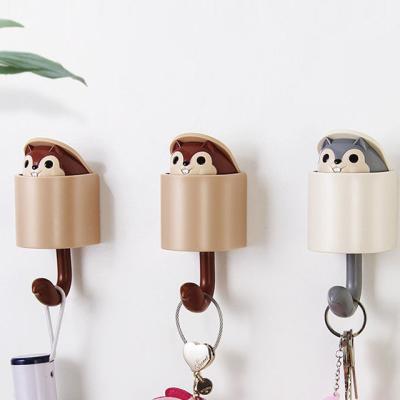 China Simple Minimalist Creative ABS Stick Cartoon Kitchen Wall Hanging Coat Wall Hang No Hole Stick Hook for sale