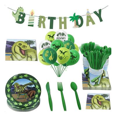 China Vintage Boy Kids Themed Disposable Dinnerware Gift Set Good Birthday Party Napkins Dinnerware Set for sale