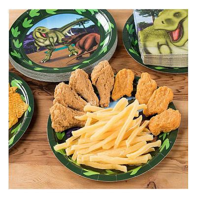 China Wholesale Vintage Cartoon Dinosaur Party Decoration Set Kids Favors Birthday Paper Set Tableware Dish Banner Cup Party Supplies for sale