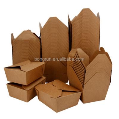 China Wholesale Disposable Rectangular Double Compartment Disposable Double Bowl Paper Lunch Box Eco Takeaway Packing Box for sale