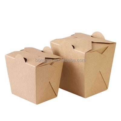 China Lectangular fast food packaging bowl oil-proof disposable box packaging paper Fried Chicken Takeaway Packaging Lunch for sale