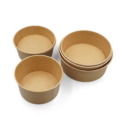 China Eco-friendly Disposable Round Disposable Tableware Wrapping Paper Salad Bowl Oil-proof Environmental Tableware for sale