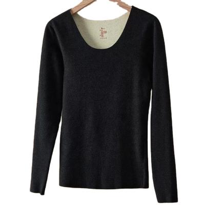 China Wholesale Women Autumn T-shirt Solid Simple Blank Thermal Custom O-Neck Long Sleeve For 2022 for sale