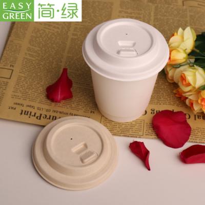 China Coffee Biodegradable Hot Beverage Cups 100% Biodegradable Lid Easy Green Hot Selling Bagasse Deli Mugs Perfect Lid for sale