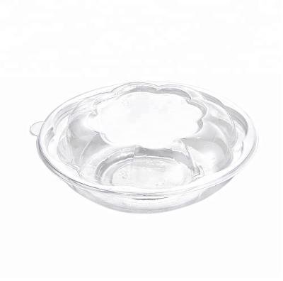 China Wholesale Disposable Clear Green Easy To Go Fancy Eco-friendly Portable PET Fruit Salad Plastic Transparent Bowl With Dome Lid for sale