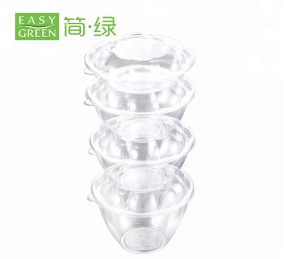 China Disposable Food Packaging Take Away PET Blister Plastic Container Disposable Food Packaging Salad Bowl for sale