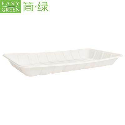 China 100% Food Grade Cornstarch Easy Green Biodegradable Disposable Trays TP375 for sale