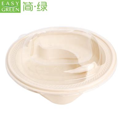 China 100% Food Grade Cornstarch Easy Green Biodegradable Disposable Salad Bowl With Lids OG-800 for sale