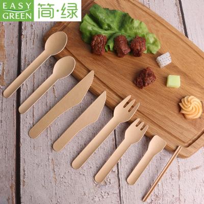 China Green Bagasse 156Mm Disposable Easy Bulk Disposable Biodegradable Cutlery Set Eco Friendly Tableware for sale