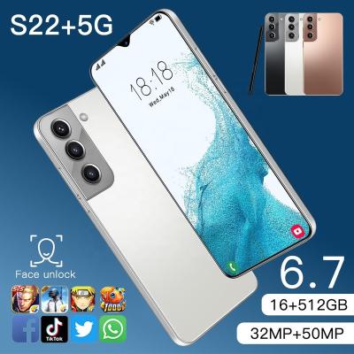 China Full Screen Dual Inch 16+512GB Android SIM Card 5G Smartphone S22+ 6.7 Mobile Phones With Face ID Original Unlocked Mobile Phone for sale