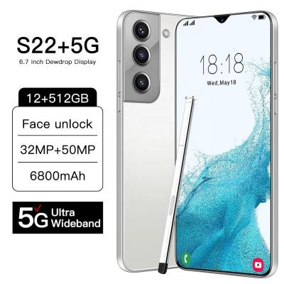 China Dual SIM Card Cheap Unlocked Smart Cell Phones S22+5G 12GB+512GB 6.7inch 6800mAh 4G 5G Android Smartphone for sale