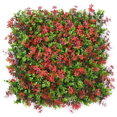 China Eco-Friendly Garden Landscaping Artificial Fake Grass Green Tropical Boxwood Hedge Plant Panels Wall For Backyard Decoration for sale