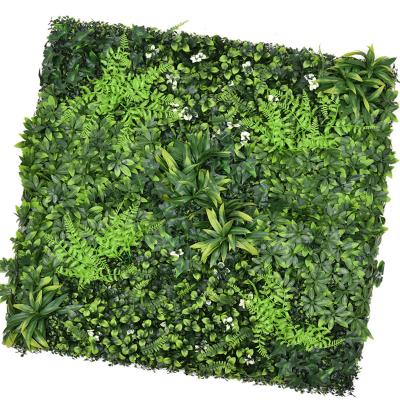 China Anti UV Landscaping Artificial Boxwood Hedge Grass Wall Panels Plant Green Wall For Home Garden Decor for sale