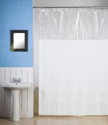 China Sustainable Heavyweight 10 Gauge Vinyl Shower Curtain With Clear Window 72