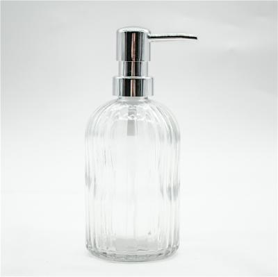 China Hot Sale Glass Foam Soap Dispenser Hand Wash Liquid Soap Jar 480ml Clear Dispenser for sale