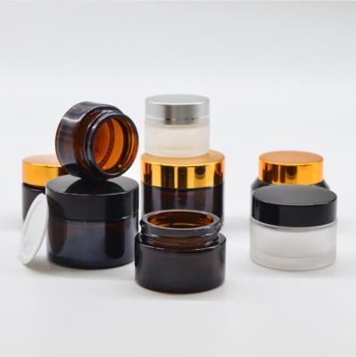 China Cheap price personal care popular shape luxury glass jar for cream cosmetic with lid 30g/50g/100g for sale