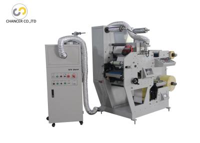 China 1 color UV adhesive label sticker flexo printing machine with cold stamp for sale