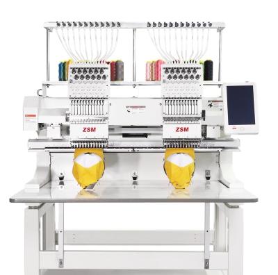 China Garment shops home computerizer embroidery machine double heads embroidery machine for hat t-shirt for sale