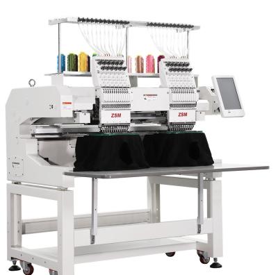 China Garment Shops New Computer Embroidery Machine 2 Head Embroidery Machines Flat Cap T-shirt Embroidery Machine for sale