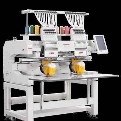 China Garment Shops QM1202 Digital Embroidery Machine 2 Head Computer Hat T-shirt Embroidery Machine for sale