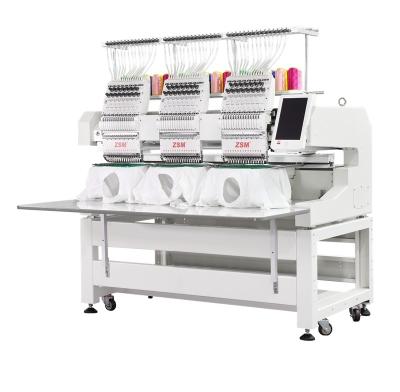 China Garment Shops Industrial Digital Automated Embroidery Machine 3 Heads Flat Cap T-shirt Embroidery Machine for sale