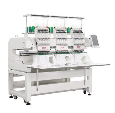 China Garment Shops Commercial 3 Heads Embroidery Machine Multi Function Computer Flat T-shirt Embroidery Machine for sale