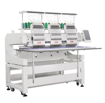 China Garment Shops Computer 3 Head Embroidery Machine Cap T-shirt Embroidery Automatic Flat Sewing Machine for sale