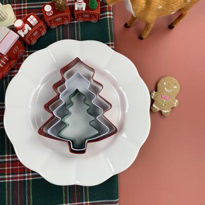 China New Arrival Christmas Theme Viable Christmas Tree Icing Gingerbread Cookie Cake Mold Stainless Steel Cutter Baking Tools for sale