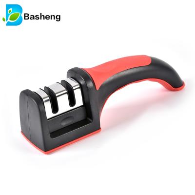 China Viable 2 Scissor Stainless Steel Kitchen Accessories Professional Stage Hand Held Knife Sharpener for sale