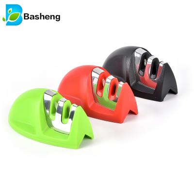 China Hot Selling 2 Stage Sustainable Portable Non-slip Base Professional Manual Knife Sharpener for sale