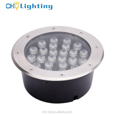 China High Power Garden Round Spotlight Recessed In Ground Stair Step 24W LED Underground Light for sale