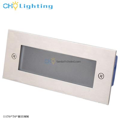 China 12v/220v tempered glass outdoor IP65 aluminum led flood lights 3x1w led high power stair step wall light for sale