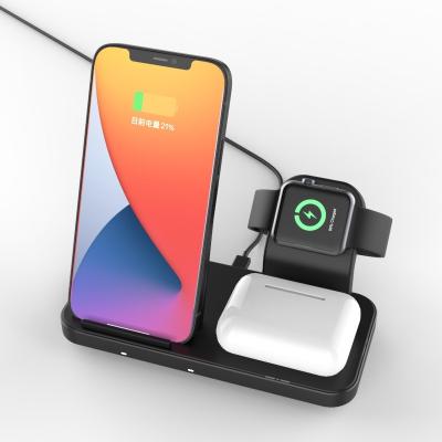 China Original Fast Shipping Mobile Phone/Earphone/Watch Charger 3IN1 Wireless Chargers 3IN1 Metal Stand Wireless Charging Stand For iPhone12 for sale