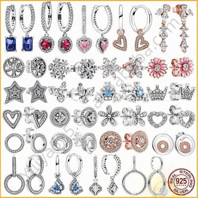 China FASHION new product sells well 100% 925 Sterling Silver Pandoraer Earrings With S925 ALE Logo Women fashion jewelry for sale