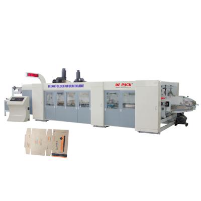 China Factory In Stock Corrugated Cardboard Hd Flexo Printing Machine With Folder Gluer For Bottom Lock Box for sale