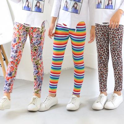 China Thin Printed Children's Breathable Pants Stretch Ninth Spring Pants For Older Kids for sale