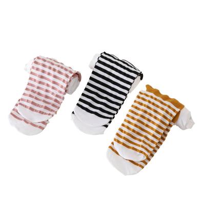 China Breathable Girls Pantyhose Kids Factory Direct Supply Spring Thin Striped Gaiters For External Use for sale