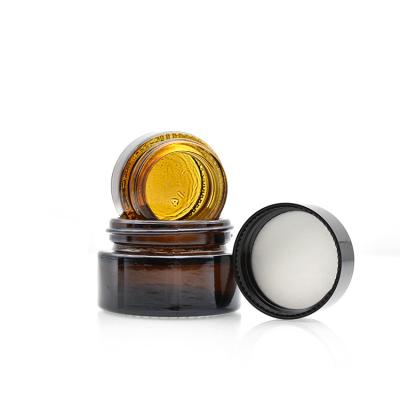 China Hot Sale Eco-friendly Cosmetic Packaging 5g 10g 15g 20g 100g 30g 50g 5ml 10ml 15ml 30ml round clear amber glass cream jar with plastic cap for sale