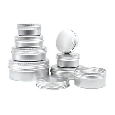 China Free Samples Eco-friendly Round 5ml 10ml 15ml 30ml 50ml 60ml 80ml 100ml 120ml 150ml 180ml 200ml 250ml 100ml Silver Aluminum Jar for sale