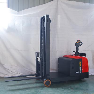 China Hotels Rack-on EPS Type Full Electric Reach Stacker Balanced Battery Powered Balanced Stacker for sale