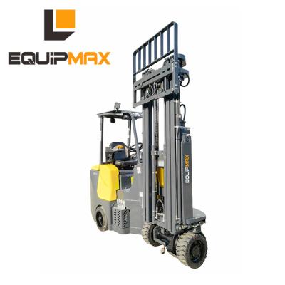 China Hotels Equipmax 1.5-2.0T Narrow Aisle Warehouse Articulated Truck Aisle Master Forklift for sale