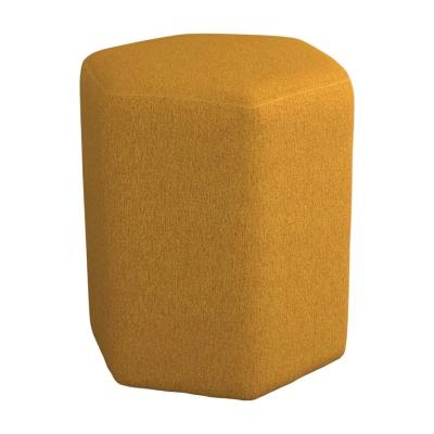 China Modern Hexagonal Upholstered Stool Yellow For Home Living Room , Bedroom for sale