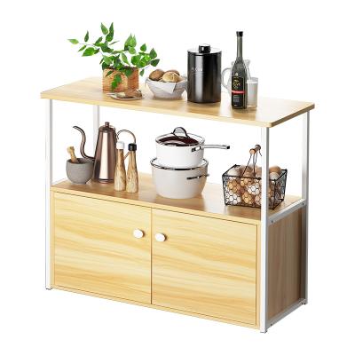 China Modern Factory Price Kitchen Display Cabinets Storage Racks Oven Rack Simple Design Melamine Wood Home Furniture for sale