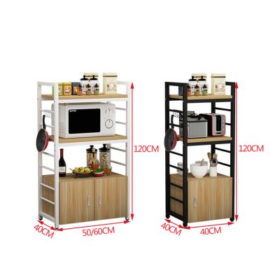 China Sustainable Modern Kitchen Display Cabinets Storage Racks Oven Rack Simple Design Melamine Wood Home Furniture for sale