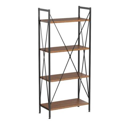 China Factory Price Modern Wood Bookshelf Display Case 4 Tier Shelf Home Office Furniture for sale