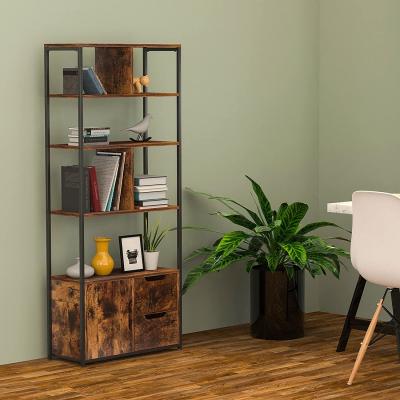 China (Other) Adjustable Industrial Shelf Bookcase Open Back, 5 Tier Free Standing Storage Display Book Shelf Organizer for Living Room, Bedroom, for sale