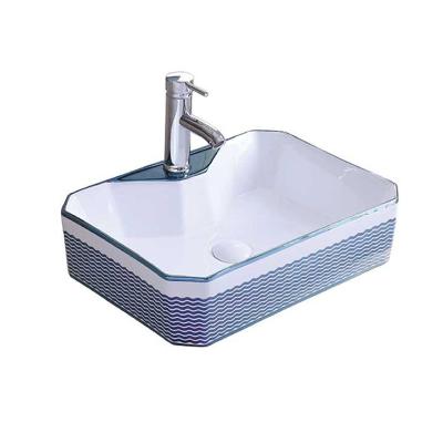 China Modern Chinese Ceramic Art Decoration Square Wash Basin, Laundry Sink for sale