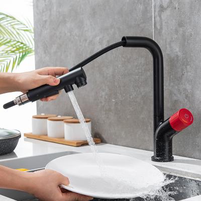 China Thermostatic Line Single Handle Pull Down Kitchen Faucet Single Hole Kitchen Faucet 360 Degree Swivel cUPC Certification for sale