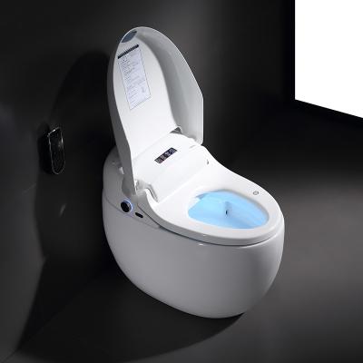 China European Style Automatic Operation Round Toilet Night Light Ceramic Floor-standing Smart Toilet CE Certificate for sale